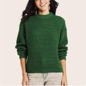 Universal Thread Forest Green Crew Neck Chunky Knit Sweater, Medium